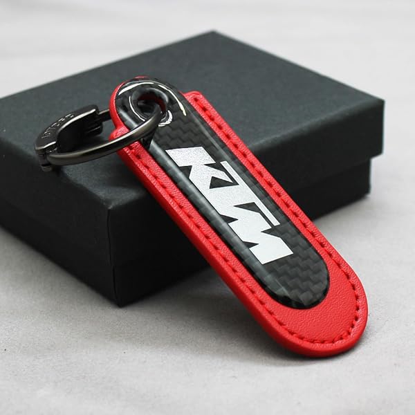 Portachiavi Ricamato Per Moto KTM | Duke 125 200 390 690 790 E RC | Accessorio Antismarrimento Con Anello A Vite