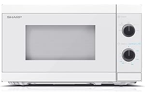 Sharp Mikrowelle YC-MS01E-C 20L, 800W, Manuelle Steuerung, 5 Leistungsstufen, Drehteller, Auftaufunktion, Kristallweiß