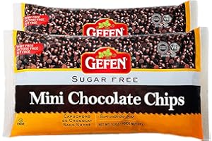 Gefen Mini Chocolate Chips, Sugar Free, 283g (Pack of 2) Dairy Free, Nut Free, Lactose Free, Kosher