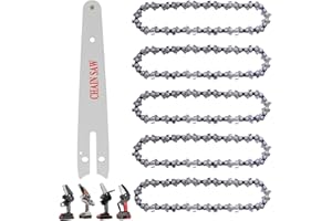 MIYUANGKJ 5 cadenas de motosierra de 6 pulgadas con 1 pieza de repuesto de cadena de sierra, cadena de sierra para carpintería, jardín