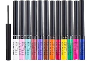 South Area - Set de 12 Eyeliners Waterproof y Gel | Colores Vibrantes y Alta Pigmentación | Secado Rápido y Duración Extendida | Cruelty-Free, 2 g Cada Uno