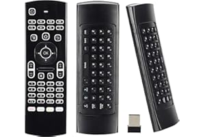 YIBICHIN Retroilluminazione 2.4G Air Mouse Mini Tastiera Telecomando Wireless Multifunzionale con Apprendimento Infrarossi, Air Control per Android Smart TV Box, 3-Gyro e 3-Gsensor, G Box HTPC Mini PC, PS3/4