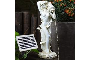 AMUR FONTANA SOLARE DA GIARDINO FONTANA GIARDINO CON BELLISSIMA STATUETTA DECORATIVA FONTANA PER ESTERNO A ENERGIA SOLARE Musa con Brocca