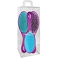 Olivia Garden OG Brush Collection, removable cushion, scalp hugging massages the scalp, 1 fine to medium and 1 medium to thick detangler, 1 smooth and shine styler, for wet or dry hair, Purple 3pc box