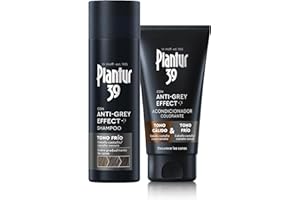 Plantur 39 Anti-Grey Effect Set con champú (200 ml) y acondicionador colorante (150 ml) – Para tonos fríos y cabello oscuro – Cubre progresivamente las canas y oscurece el cabello