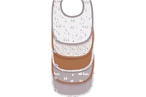 LÄSSIG Set di bavaglini per bambini (5 pezzi) con chiusura a strappo in cotone impermeabile/Value Pack Bib Tiny Farmer Goose
