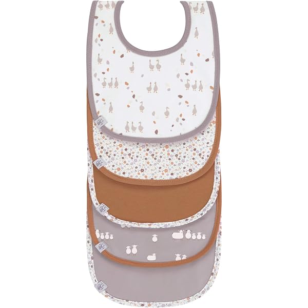 LÄSSIG Set De 2 Bavoirs Écharpes Bébé - Coton Bio Réversible - Bouton-Pression - Hydrofuge - Little Mateys