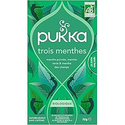 Infusion Bio Pukka Trois Menthes - 80 Sachets - Commerce Équitable - Sans Caféine