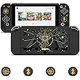 JINGDU Slim Soft TPU Switch Case for Switch OLED, Dockable Anti-Scratch Cover with 4 Thumb Grips Caps, Zelda
