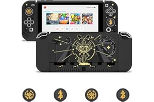 JINGDU Coque Compatible avec Nintendo Switch OLED, Étui Dockable Nintendo Switch OLED avec 4 Poignées Couvre Pouce, Coque de Protection pour Switch OLED Modèle,Zelda