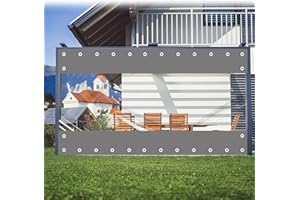 FoundGo Bâche Transparente de Pavillon avec Œillets,450g/m²PVC Taille Personnalisée Jusqu'à 3.5x8m,0.45mm Bache Exterieur Impermeable,pour Pergola,Terrasse,Jardin,Gris(Hauteur x Largeur)