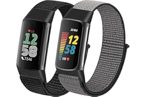 YCHDDER Solo Loop Nylon Straps Only Compatible with Fitbit Charge 6 Straps/Fitbit Charge 5 Straps for Women Men,Adjustable Soft Sport Replacement Band Wristband for Fitbit Charge 6/Fitbit Charge 5