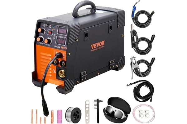 VEVOR Poste à Souder MIG, 250 A, Machine de Soudage Portable Multi-processus MIG MMA TIG 3 en 1 Soudeur pour Acier au Carbone Fer Acier Inox