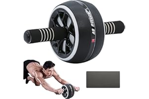 A.F.N.A.L 'AB Wheel Roller, Exercise Abdominal Wheel Fitness for Gym & Home, Work-out Strength-Training Equipment with Knee Pad, 12''W'