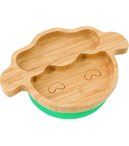 bamboo bamboo Baby Teller Baby Geschenk, Kindergeschirr set mit Sugnapf  Teller Baby Schssel und Baby Lffel, Kindergeschirr mit Saugnapf ab 6  Monaten (Divider, Blau) : Amazon.de: Baby