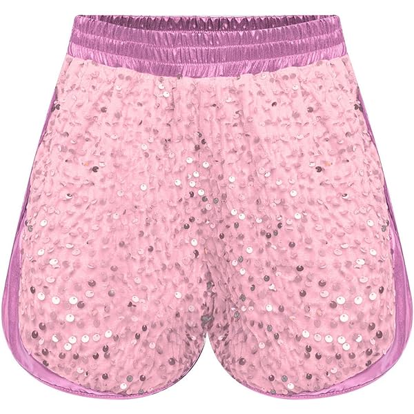Noomelfish Pailletten-Shorts Für Mädchen - Glitzernde Tanzshorts Mit Elastischer Taille