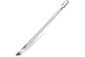 Armiz Profi Popychacz do Skórek ze Stali Nierdzewnej – Dwustronny Popychacz i Usuwacz Lakieru Żelowego, Idealny do Naturalnych i Sztucznych Paznokci, Wykonany z Chirurgicznej Stali Nierdzewnej