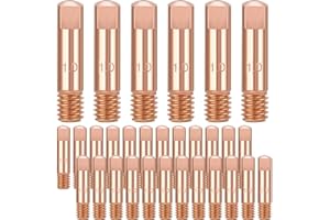 EATBALE 15AK MIG Welding Contact Tip, 30Pcs Copper Contact Tips1.0MM MIG Welding Consumables Tips for 14AK 15AK MIG/MAG Welding Torch Accessories (1.0MM / 0.040")