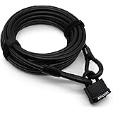 KOHLBURG antivol de 10 mètres de long - cadenas refermable facilement sans clé - câble en acier de 10 m / 1000 cm avec fermet