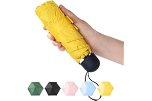 Chakipee Mini Umbrella Sun Protection Compact Design Perfect for Travel Pocket Lightweight Portable UV Umbrellas, Small & Light for Sun and Rain, Man and Women