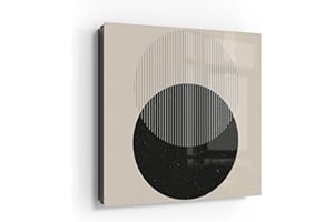 DEQOART Skrzynka na klucze czarna, 30 x 30 cm, motyw światła i cienia, ze szkła i metalu, szafka na klucze z 50 haczykami + 2 magnesami, nowoczesne pudełko magnetyczne i do pisania