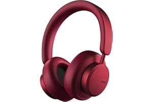 Urbanista Miami Wireless Auriculares Bluetooth, 50 hrs Reproducción, Auriculares Inalámbricos con Cancelación de Ruido Activa, Detección en el Oído, con Estuche de Transporte, Rojo Rubí