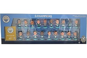 SoccerStarz - Lot de 19 Joueurs de l'équipe des gagnants de Manchester City League (Classic Kit – 2020/21) Bleu Man City MCTP22