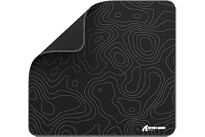 ATTACK SHARK CM02 Esports-Gaming-Mauspad Großes, Feine sandähnliche Texturoberfläche, Wasserabweisender Beschichtung, Stark Strukturierte, rutschfeste Gummiunterseite, 450x400x4MM –Schwarzer Contour