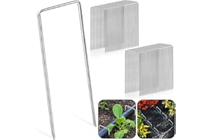 YARVPUV Grapas Césped Artificial, 50 Piezas Grapas de Jardín para Malla Antihierbas,rapas Malla antihierbas, piquetas Camping, para Asegurar Manta Antihierba/Carpa/Vallas Césped