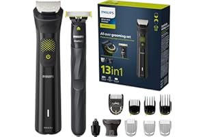 Philips Series 9000 - Tondeuse 13-en-un + OneBlade, kit tondeuse intégral, tonte précise, contours nets, rasage pratique, 27 hauteurs de coupe (de 0,2 à 20 mm) (modèle MG9530/15) DP