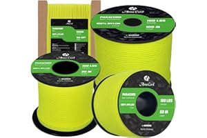 Abma Cord Paracord 2mm 30m 100% Nylonowego Sznurka 1 Strand Linka Spadochroniarska Typ I - Max. 45kg (100lbs) - Neonowy żółty