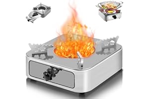 Mini Réchaud à Alcool, FaJoek Réchaud de Camping Portable, Brûleur à Alcool Camping, Camping en Intérieur Extérieur, Cuisinière à Alcool, Réchaud à Alcool en Acier, pour Randonnée Barbecue Trekking