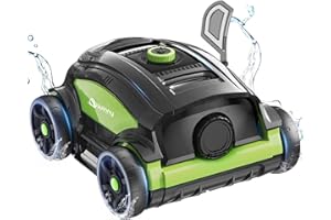 Robot Piscina para 130 Minutos Limpieza, Limpiafondos Piscina con Indicador LED, Doble Motor, Cepillo de Fondo, Aspiradora para Piscinas de Fondo Plano de hasta 100m² WINNY POOL CLEANER