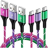 Cavo USB di tipo C, 3 pezzi 1,8 m, USB C, cavo di ricarica rapida in nylon, cavo dati USB-C per Samsung Galaxy A14/A13/A23/A3