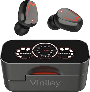 Vinlley Cuffie Bluetooth, Auricolari Senza Fili 5.0, Auricolari Wireless  con custodia di ricarica, Microfono per smartphone Android iOS, Grey :  Amazon.it: Elettronica