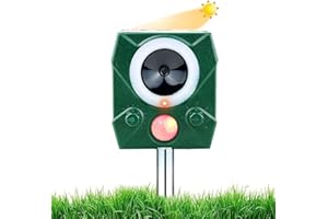 QUEATH Repellente per Gatti, Dissuasori per Piccioni, 2023 Nuovo Ultrasuoni Solare Repellente Gatti Repeller per Piccioni,Uccelli,Cani,Gatti,Topi,Volpi, 5 Modalità Ultrasound Repellente per Animali