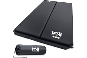 TRAIL OUTDOOR LEISURE Trail Materassino Gonfiabile da Campeggio Doppio, Materassino Autogonfiante in Memory Foam da 5 cm di Spessore, Materassino da Campeggio Leggero e con Borsa per il Trasporto