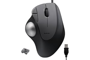 ELECOM Ergonomic Comfort Design Trackball IST Wired USB-A Connection, Smooth Tracking with Ruby Ball Bearing, 36mm Ball, Thumb Control, Compatible for Windows, PC, and Mac Black (M-IT10URBK)