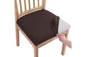 ‎HOMAXY Homaxy Chair Cover Seat Set of 2, Stretch Cover for Chairs Seat Covers for Dining Room Chairs Washable Protective Cover Chair Covers for Chairs, Brown