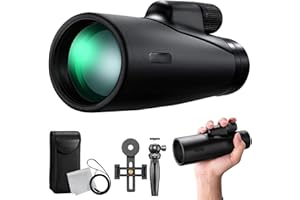 Severnier Monocolo 12x50, HD ad alta potenza Telescopio monoculare, BAK-4 Prisma e FMC Cannocchiale Monoculare, per watching caccia campeggio,escursionismo,concerti (Nero mate)