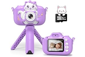 Gofunly Cámara para niños, Cámara Digital Niños con Pantalla de 2.0 Pulgadas 1080P HD 20MP Incorporada Tarjeta SD 32GB Selfie Cámara Niños para 3-12 Años Edad Regalo de Cumpleaños Juguete para Niños