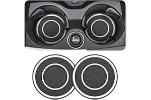 JNNJ 2 Pezzi Sottobicchieri Universali Antiscivolo Auto Portabicchieri, Sottobicchieri Antiscivolo per Auto Con Motivo a Nido D'ape, Tappetino per Tazza a Nido D'ape Interni Del Veicolo(Bianco+Nero)