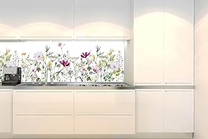 DIMEX LINE Film autocollant pour crédence de cuisine - Motif patchwork floral - 180 x 60 cm - Film décoratif adhésif - Protection anti-éclaboussures pour la cuisine - Fabriqué en UE