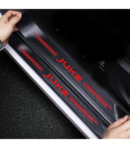 YJTYC 4 Pièces Protection Seuil De Porte De Voiture Pour VW Touareg 2019-2023, Plaques Seuil Porte Fibre Carbone Couverture Pédale Protection,B