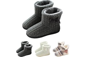 GURGER Chausson Montant Femme Hiver Fourrure Pantoufles Doublé Chaud Bottes Maison