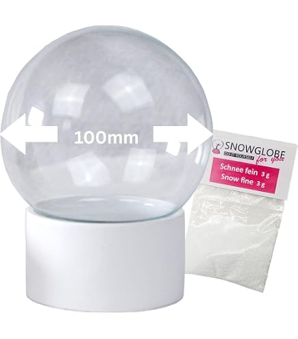 40047 Kit de bricolage avec 1 boule à neige | 100 mm | Socle doré brillant avec boule en verre pour la boîte à musique à encastrer | Hauteur 40047 Kit de bricolage avec 1 boule à neige | 100 mm | Socle doré brillant avec boule en verre pour la boîte à musique à encastrer | Hauteur