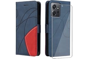 UKECASE Funda con Protector para Xiaomi Redmi Note 12 4G, Carcasa Libro de Premium PU Cuero Tapa Suave con Ranura para Tarjetas Color Azul