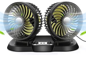 Teramo led Ventilatore USB Doppia Testa Rotazione 360° per Auto Ufficio