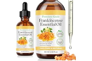 FSLHCY Aceite Esencial de Incienso Puro 60ml, Frankincense Oil para Facial, Cabello, Piel, Difusor, Aromaterapia, Masaje, Cuidado de la Piel