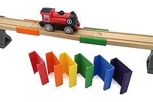 missing piece - Brückenclip für Holzeisenbahnen (6 Stück) (Regenbogen)
